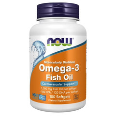 Omega-3 Fish Oil Molecularly Distilled 1,000 mg 100 Softgels