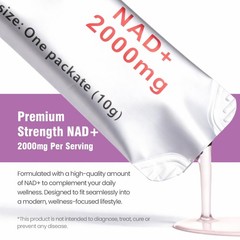NutriZenis NAD+ 2000mg + CoQ10, PQQ, Quercetin, 30 Packets Advanced Supplement