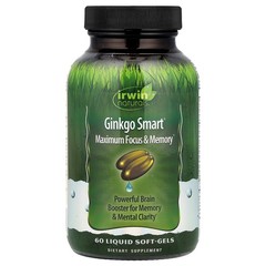 2 X Irwin Naturals, Ginkgo Smart�, Maximum Focus & Memory, 60 Liquid Soft-Gels