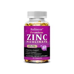 High Potency Zinc Picolinate 30mg Organic Gluten Free 30/60/120 Softgels