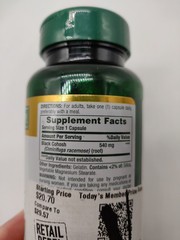 Nature’s Bounty Black Cohosh 540mg 100 Capsules EXP 04/2028 Sealed