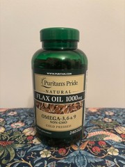 Flaxseed Oil Natural 1,000 mg Omega-3, 6 & 9 240 Softgels (Exp. 11/26)
