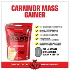 Protein Powder Gainer Anabolic Beef Vanilla Caramel 10 Pound MuscleMeds Carnivor