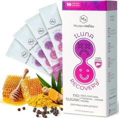ILUNA Recovery Fast-Acting Herbal Hangover Relief Milk Thistle with Detox Herbs