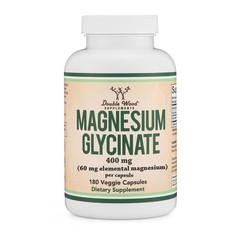 Magnesium Glycinate 400mg | 180 Capsules | Sleep, Muscle, 180 Count, No Color
