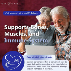 Geri-Care Calcium 600 mg + Vitamin D3 – 60 Tablets | Caltrate (6 Pack) – 6-2027