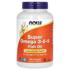 2 X NOW Foods, Super Omega 3-6-9, 180 Softgels