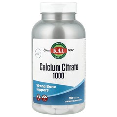 2 X KAL, Calcium Citrate 1000, 180 Tablets (333 mg per Tablet)