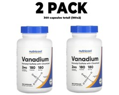 Nutricost, Vanadium with Chromium, 2 PACK, 2 mg , 180 Capsules each (360 total!)