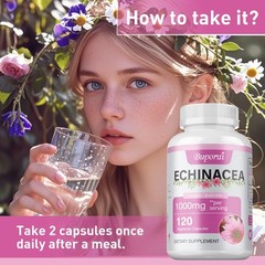 Echinacea 120pcs – Respiratory Health, Antioxidant Support,Boost Immune Function