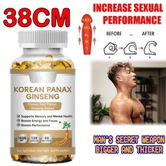 Korean Red Panax Ginseng 1600mg 120 Capsules – No Fillers Extra Strength NON-GMO