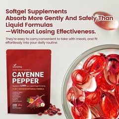 Cayenne Pepper Softgels Supplement, Supports Leg VeinHeart and Blood Vessel NEW