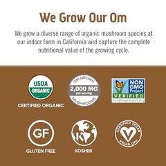 Organic Mushroom Superfood Supplement Powder Focus Immunity Energize 2.82 oz
