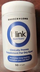 Blink NutriTears Supplement for Dry Eyes, Long Lasting Eye Relief, 50 gels 03/27