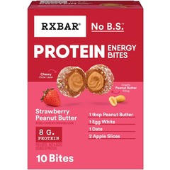 RXBAR Protein Energy Bites Strawberry Peanut Butter Gluten-Free Chewy Protein Ba