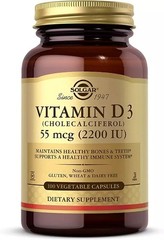 Solgar Vitamin D3 2200 IU (55 µg) Veg Caps (100) BBE 05/2028