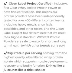 Wicked Protein Clear Whey Isolate Protein Powder Variety 6 Pk Lemon/water/icepop
