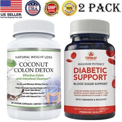 Natural Coconut Colon Supplement & Cinnamon Glucose Balance Weight Management