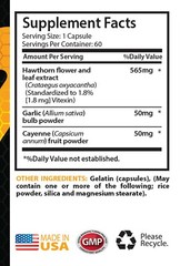 hawthorn capsules – HAWTHORN BERRIES EXTRACT 665mg – cholesterol pills -1 Bottle