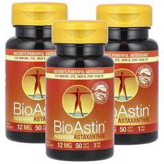 Nutrex Hawaii BioAstin (12mg) 50 Caps Each (Pack of 3)