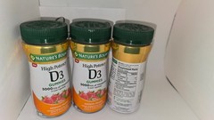 3 Pack Natures Bounty High Potency D3 Gummies 5000 IU 60 Ct Ea Exp 05/27
