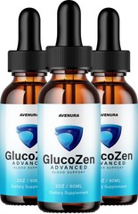 (3 Pack) GlucoZen Liquid Drops – Gluco Zen Drops Extra Strength Natural Blend