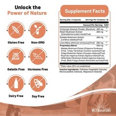 Mushroom 10X Complex Immune Booster – Natural Energy & Stress Relief – 120 Caps