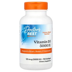 2 X Doctor’s Best, Vitamin D3, 125 mcg (5,000 IU), 720 Softgels