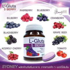 8X L-Gluta 5 Berry Whitening Skin Anti-Aging Reduce Acne Scar & Dark Spot