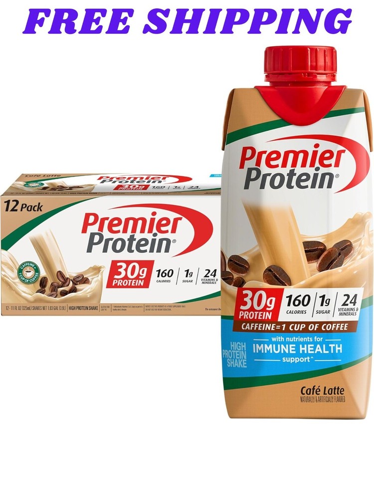 Premier Protein Shake, Café Latte, 30g Protein, 11 fl oz, 12 Ct