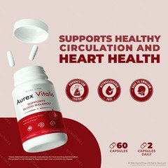 Aurex Vitalis Capsules, Premium Blood Support Supplement & Daily Balance 60ct