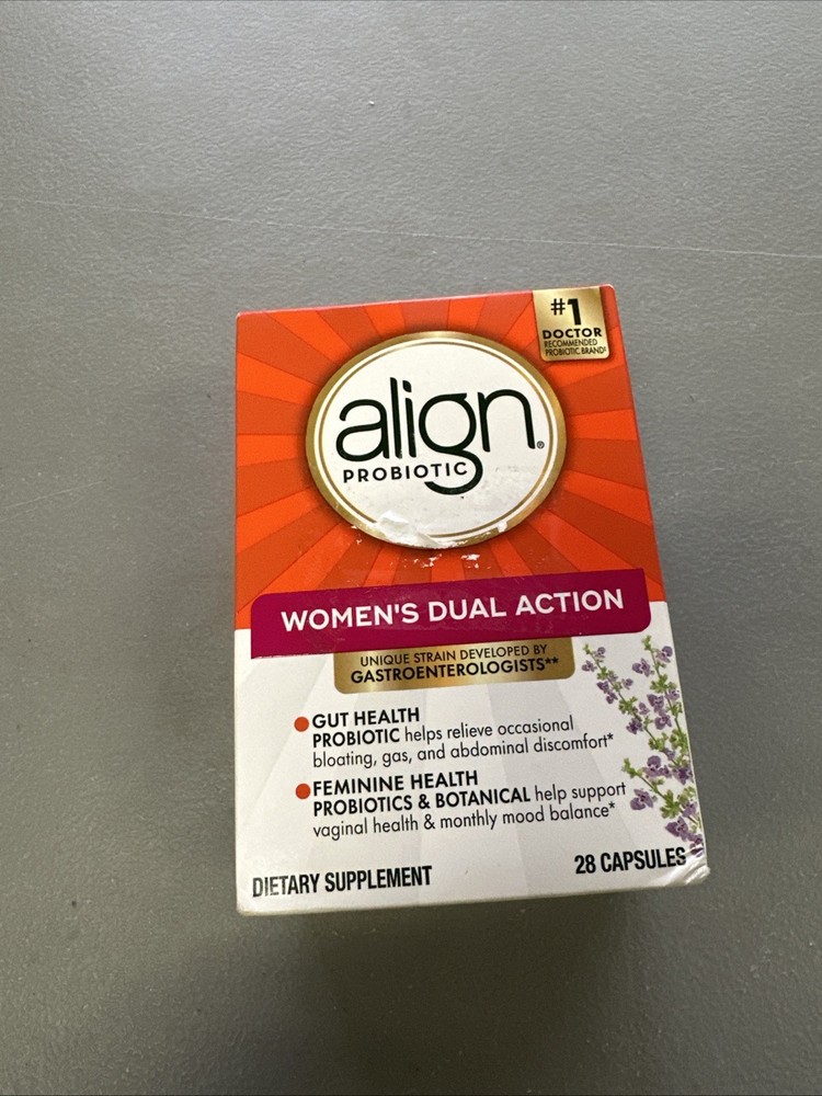 Align Women’s Dual Action Probiotics Capsules 28 Count Exp 7/26 NEW
