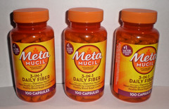 Metamucil Psyllium Fiber 3-in-1 Daily Supplement 3 bottles 100 in each Exp 4/28