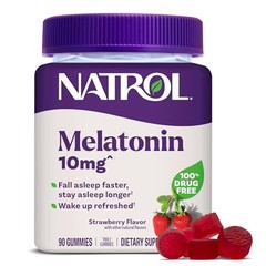 Natrol Melatonin Gummies 10 mg Sleep Support 90 Strawberry-Flavored Gummies