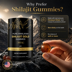 100% Pure Himalayan Shilajit GOLD Gummies, Organic, Extremely Potent 3000mg