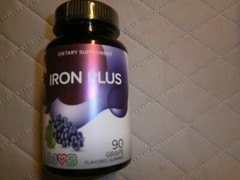 LIVS Iron Plus Dietary Supplement, 90 Grape Gummies- Exp 7/2024 Lot BB831