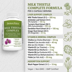 All-In-One Herbal Liver Support with Vitamins For Immune & Digestion 30~120Caps