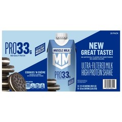 Muscle Milk Pro High Protein Shake, Cookies N Creme, 11 fl oz Cartons 18 PACK