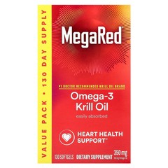 2 X Schiff, MegaRed�, Omega-3 Krill Oil, Vanilla, 350 mg, 130 Softgels