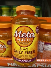Metamucil Fiber 3-in-1 Psyllium Capsule Fiber Supplement 340 Capsules.