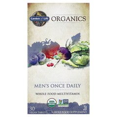 2 X Garden of Life, Organics, Men’s Once Daily, 30 Vegan Tablets