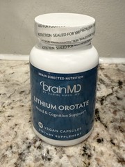 Brain MD Lithium Orotate Capsules Vegan, 60ct, Mood Cognition Support