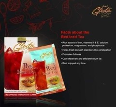 Gluta Lipo Red Iced Tea 12-in-1 Detox Slimming Whitening Anti-Aging 10 Sachets