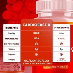 (2 Pack) Cardio Ease X Advanced Support Blood Supplement CardioEaseX 120 Caps