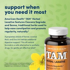 American Health TAM Herbal Laxative 250 Tabs 3 Pack Total 750 CT Natural Relief