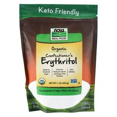 NOW Confectioners Erythritol Organic Powder 1 lb Replacement for Powdered Sugar