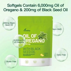 300Ct Oregano Oil 6000mg Black Seed Oil Softgels, Herbal Whole Body Wellness