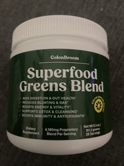 ColonBroom Greens Powder with Probiotics, Spirulina & Chlorella – Citrus Punch
