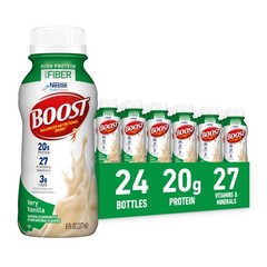 BOOST High Protein Nutritional Drink Vanilla with Fiber 8oz Bottles – 24pk