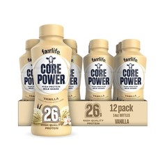 Core Power Protein Shake Vanilla 26g Bottle 14oz 12 Pack Free SHIP.